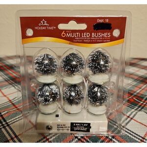 Holiday Time Festive Battery Operated LED Bushes Mini Village Accessory